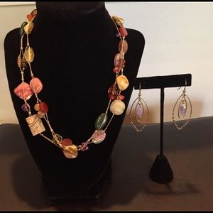 Lia Sophia Coordinating Necklace and Earrings Set